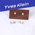 Elegant Silver Needle Rhinestone Heart Round Diamond Shape Stud Set For Women Luxury Jewelry Earrings view 3