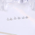 Elegant Silver Needle Rhinestone Heart Round Diamond Shape Stud Set For Women Luxury Jewelry Earrings view 2