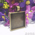Square Cabochon Bezel Pendant Setting In Multiple Metal Finishes view 4