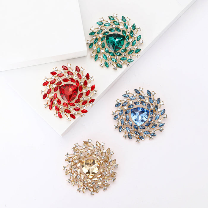 Alloy Rhinestone Gypsophila Brooch Pin For Women'S Coats