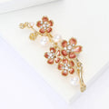 Alloy Pearl Plum Branch Brooch Pin For Elegant Womens Clothing view 3