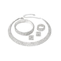 Luxury Square Full Rhinestone Stud Earrings For Women Elegant Multi Row Crystal Jewelry Set Earrings view 5