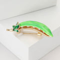 Alloy Enamel Pea Pod Brooch Pin For Women's Fashion Apparel view 3