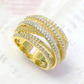 Trendy Multi Layer Cross Line Women's Ring With Micro Pave Zircon Engagement Gift view 2