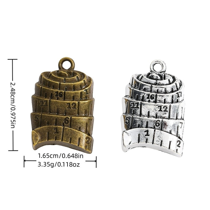 Zinc Alloy Tape Measure Charm Pendant No.951025 for DIY Necklace Bracelet Jewelry Making