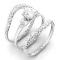European American Style Micro Inlaid Three Piece Ring Set, Light Luxury Letter Jewelry view 5