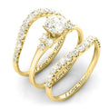European American Style Micro Inlaid Three Piece Ring Set, Light Luxury Letter Jewelry view 2