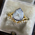 Fashion Teardrop Couple Rings For Women Luxury Wedding Engagement Inlaid Two Piece Ring Set view 5