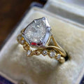 Fashion Teardrop Couple Rings For Women Luxury Wedding Engagement Inlaid Two Piece Ring Set view 3