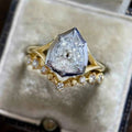 Fashion Teardrop Couple Rings For Women Luxury Wedding Engagement Inlaid Two Piece Ring Set view 1