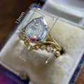 Fashion Teardrop Couple Rings For Women Luxury Wedding Engagement Inlaid Two Piece Ring Set view 4