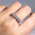Light Luxury Geometric Zircon Ring For Women, Simple Wedding Finger Ring Fashion Jewelry view 3