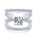 Trendy Multi Layer Cross Line Zircon Inlaid Ring For Women Fashion Engagement Gift Jewelry view 5
