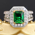 Square Inlaid Ring For Women, Light Luxury Elegant Fashion Jewelry For Banquet And Wedding view 2