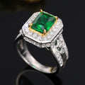 Square Inlaid Ring For Women, Light Luxury Elegant Fashion Jewelry For Banquet And Wedding view 3