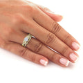 European Fashion Sparkling Couple Rings For Women Luxury Geometric Wedding Finger Rings Set view 3