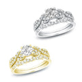 European Fashion Sparkling Couple Rings For Women Luxury Geometric Wedding Finger Rings Set view 5