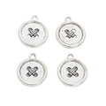 Antique Silver Zinc Alloy Round Button Charm Pendant for DIY Necklace Bracelet Jewelry Making view 2