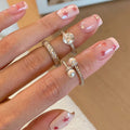 Minimalist Metal Rhinestone Braided Twist Geometric Ring For Elegant Fashion Style view 3