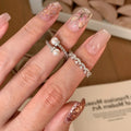 Minimalist Metal Rhinestone Braided Twist Geometric Ring For Elegant Fashion Style view 4