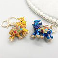 Enamel Rhinestone Elephant Keychain Metal Animal Bag Charm view 4