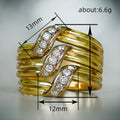 Light Luxury Zircon Ring For Women, Delicate Multi Layer Line Banquet Finger Jewelry Accessory view 4