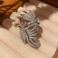 Trendy Banana Leaf Ring For Women With Inlaid Stones Banquet Statement Jewelry view 5