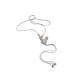 Silver Alloy Adjustable Butterfly Bead Tassel Sweater Necklace, Light Luxury Women's Jewelry view 5