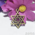 Layered Six-Point Star Metal Charm in 3 Finishes for Jewelry Crafts view 4