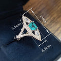 Trendy Zircon Geometric Ring For Women, Sparkling Fashion Banquet Jewelry Accessory view 4