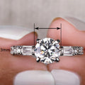 Light Luxury Zircon Ring For Women, Four Prong Engagement Banquet Finger Ring Fashion Jewelry view 4