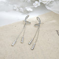 Elegant Luxury French Bowknot Long Tassel Rhinestone Pearl Alloy Dangle Drop Bridal Party Earrings view 4