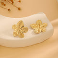 Statement Metal Heart Butterfly Flower Earrings For Women, Wrinkled Texture Fashion Jewelry view 2