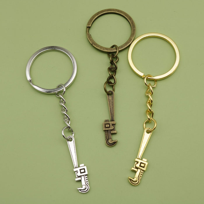 Alloy Pipe Wrench Keychain Key Ring