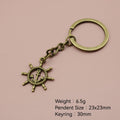 Zinc Alloy Ship Wheel Anchor Keychain Nautical Bag Charm view 2