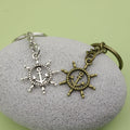 Zinc Alloy Ship Wheel Anchor Keychain Nautical Bag Charm view 4