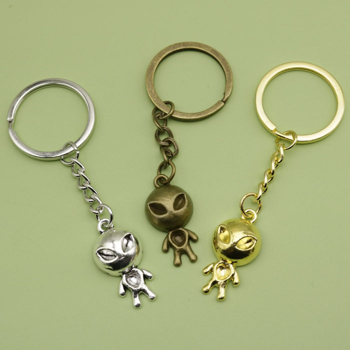 Metal Cute Alien Shape Keychain Bag Charm Gift