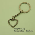 Metal Minimal Heart Keychain Bag Charm Wholesale Gift view 2