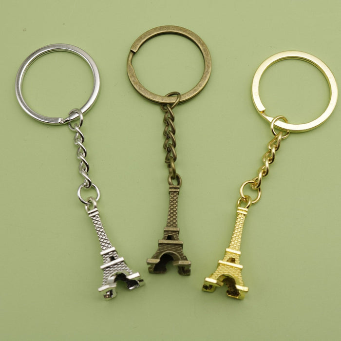Zinc Alloy Simple Eiffel Tower Keychain Travel Bag Charm