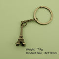 Zinc Alloy Simple Eiffel Tower Keychain Travel Bag Charm view 2