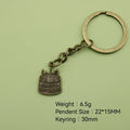 Zinc Alloy Birthday Cake Keychain Bag Charm Gift view 2