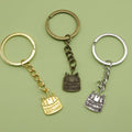 Zinc Alloy Birthday Cake Keychain Bag Charm Gift view 1