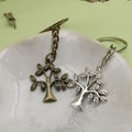 Metal Minimalist Tree Keychain Bag Charm Gift view 4