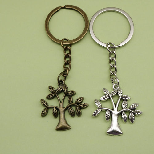 Metal Minimalist Tree Keychain Bag Charm Gift