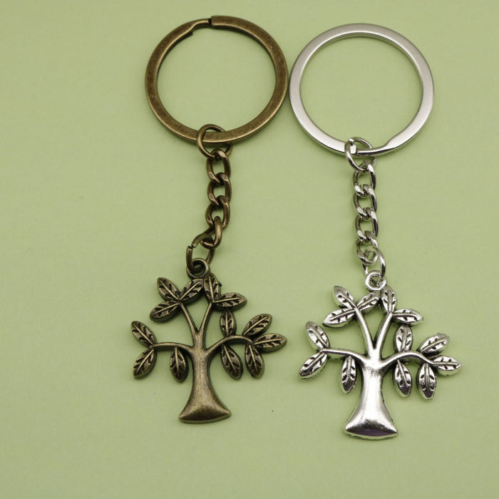 Metal Minimalist Tree Keychain Bag Charm Gift