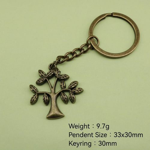 Metal Minimalist Tree Keychain Bag Charm Gift