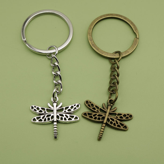 Zinc Alloy Simple Dragonfly Keychain Bag Charm Gift