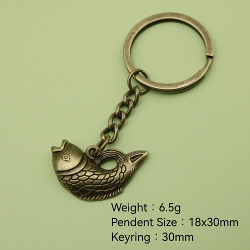 Metal Fish Keychain Bag Charm