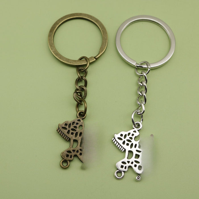 Metal Minimalist Rocking Horse Keychain Bag Charm Gift