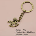 Metal Minimalist Rocking Horse Keychain Bag Charm Gift view 2